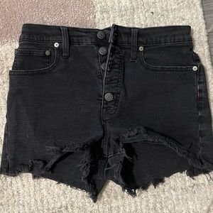 Madewell black denim shorts
